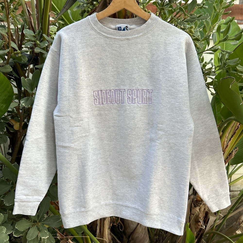 Vintage 90s Sideout Sport Sweatshirt Embroidered Heather Gray USA Made L